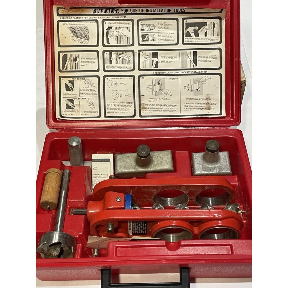 Kwikset 138 Professional Door Lock Installation Kit Metal Boring Jig Vintage
